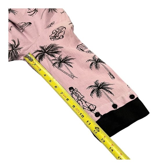 Vintage FC Fleece Chemise 100% Linen Blouse Top Women Size M/fun Print Made USA - Picture 7 of 16